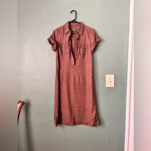 Vintage Eddie Bower Brown Linen Dress